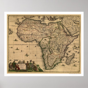Affiche Carte 1688 de l'Afrique