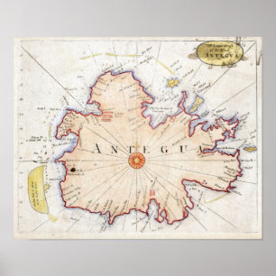 Affiche Carte 1721 de l'Antigua