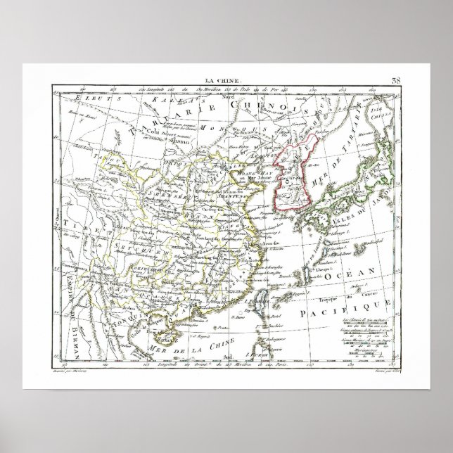 Affiche Carte 1806 - La Chine (Devant)