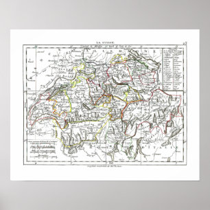 Affiche Carte 1806 - La Suisse