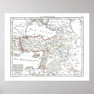 Affiche Carte 1806 - La Turquie d'Asie