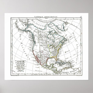 Affiche Carte 1806 - L'Amérique Septentrionale