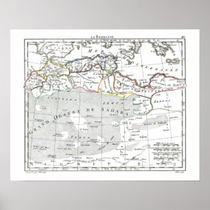 Affiche Carte 1806 - L'Barbarie
