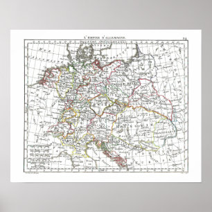 Affiche Carte 1806 - L'Empire d'Allemagne