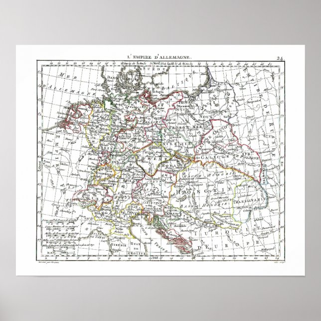 Affiche Carte 1806 - L'Empire d'Allemagne (Devant)