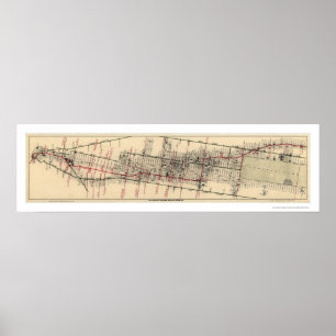 Affiche Carte 1906 de Manhattan New York