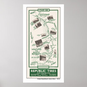 Affiche Carte 1914, Père Noël Barbara à Ventura