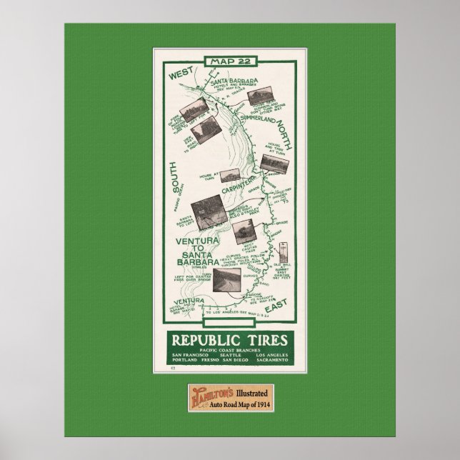 Affiche Carte 1914, Père Noël Barbara à Ventura (Devant)
