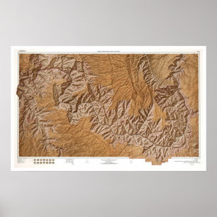Affiche Carte 1962 de canyon grand et de proximité