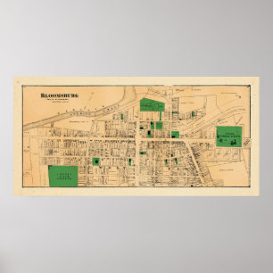 Affiche Carte 2 de Bloomsburg atlas de 1876 bières