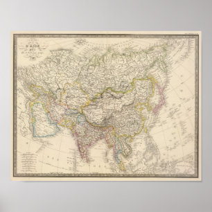Affiche Carte 2 de l'Asie
