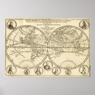Affiche Carte 4 du monde
