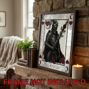 Affiche Carte à jouer Chevalier gothique de Cœur Fantasy s