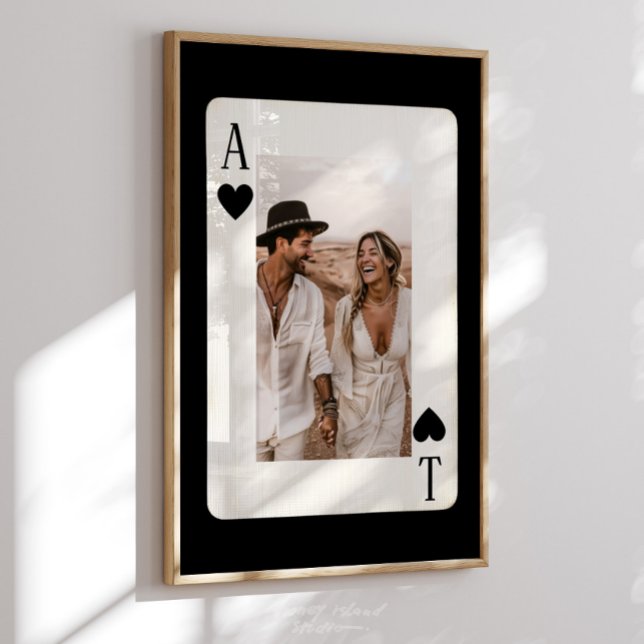 Affiche Carte à jouer de poker de couples avec photo (Couples Poker Playing Card with Photo)