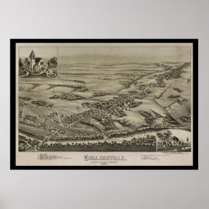 Affiche Carte aérienne 1894 Collegeville PA Pennsylvania P