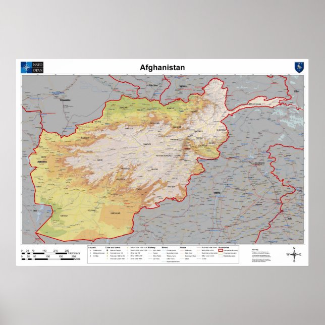 Affiche Carte Afghanistan (Devant)