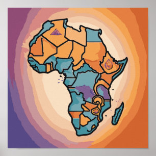 Affiche Carte Afrique