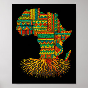 Affiche Carte Afrique Racines Afrique Melanin Junetdix