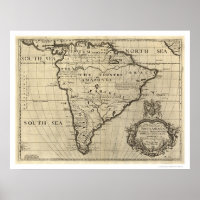 Carte Amérique du Sud 1700