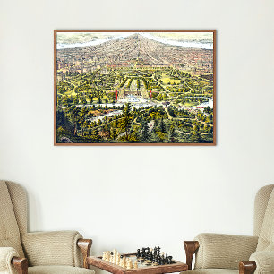 Affiche Carte ancienne de Central Park, New York, 1873