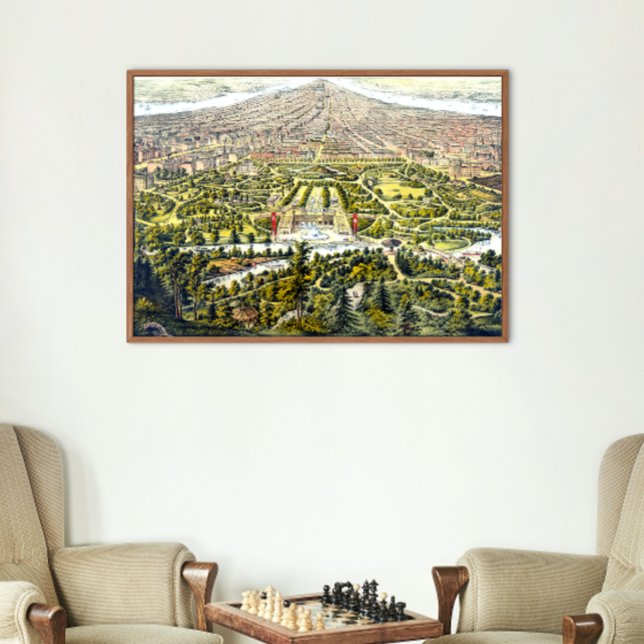 Affiche Carte ancienne de Central Park, New York, 1873 (Créateur téléchargé)