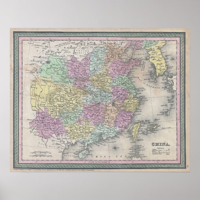 Affiche Carte ancienne de Chine, 1853 (Devant)
