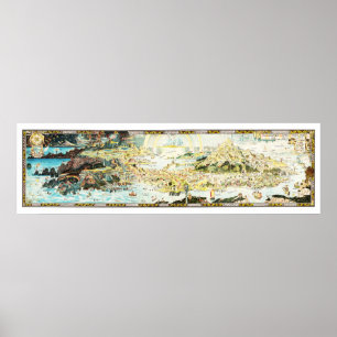 Affiche Carte ancienne de Fairyland par Bernard Sleigh