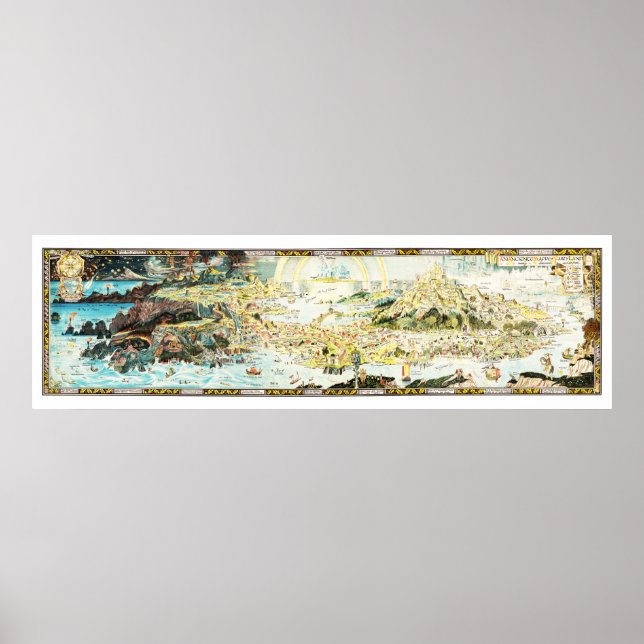 Affiche Carte ancienne de Fairyland par Bernard Sleigh (Devant)