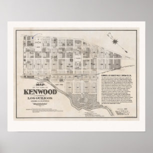 Affiche Carte ancienne de Kenwood Californie