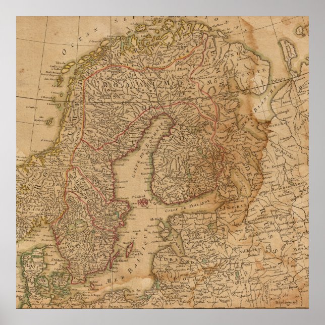 Affiche Carte ancienne de l'Europe (Devant)