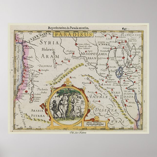 Affiche Carte ancienne du "Paradis" (Devant)