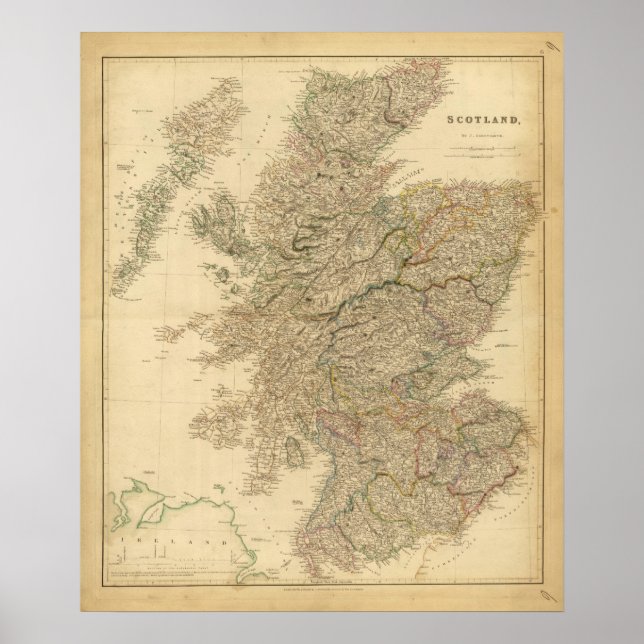 Affiche Carte Angleterre (Devant)