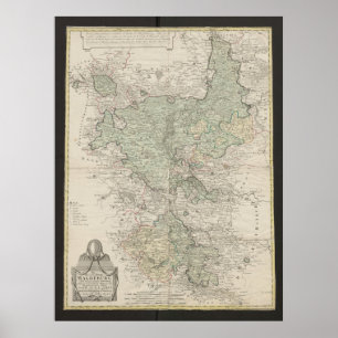 Affiche Carte antique de Magdeburg, cartographie allemande