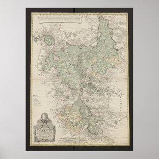 Affiche Carte antique de Magdeburg, cartographie allemande