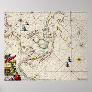 Affiche Carte antique des Indes est