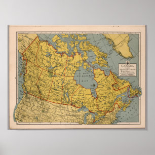 Affiche Carte antique du Canada