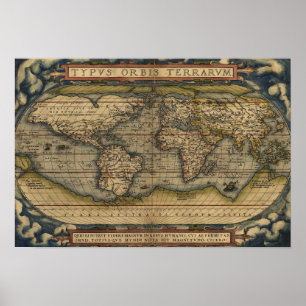 Affiche Carte antique du monde