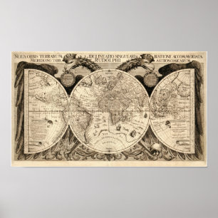 Affiche Carte antique du monde par Philipp Eckebrecht -