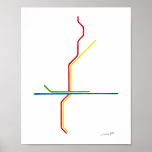 Affiche Carte artistique de la MARTA d'Atlanta