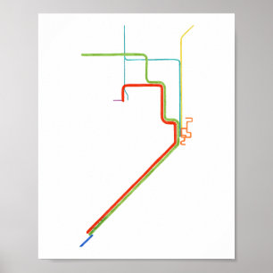 Affiche Carte artistique du métro de Miami