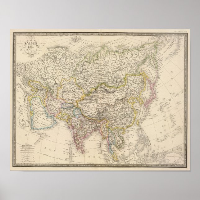 Affiche Carte Asie 2 (Devant)
