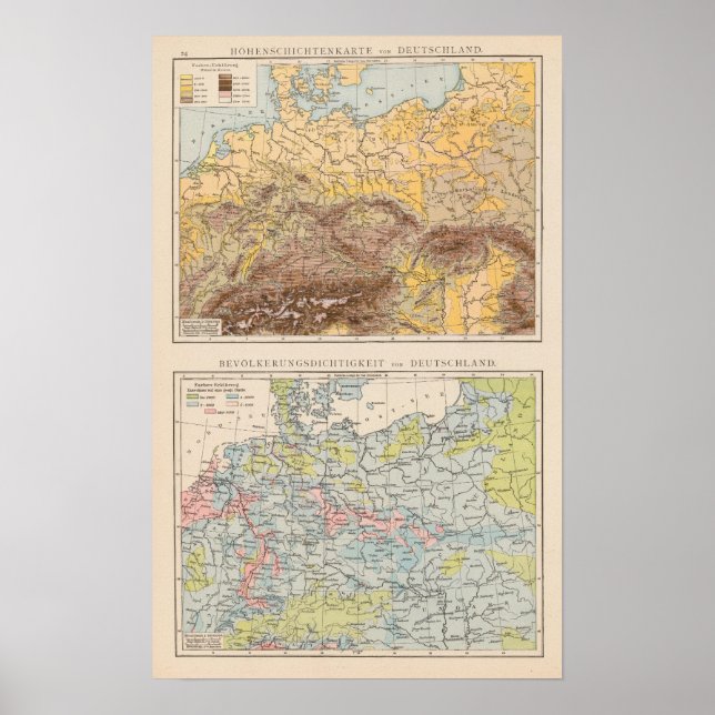 Affiche Carte Atlas de l'Europe centrale (Devant)