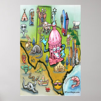 Affiche Carte Austin TEXAS