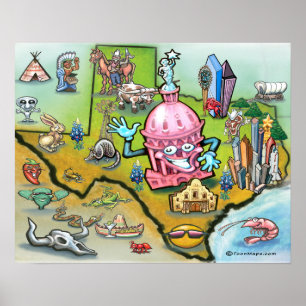Affiche Carte Austin TEXAS