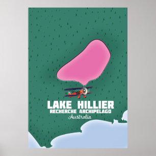 Affiche Carte australienne du lac Hillier.
