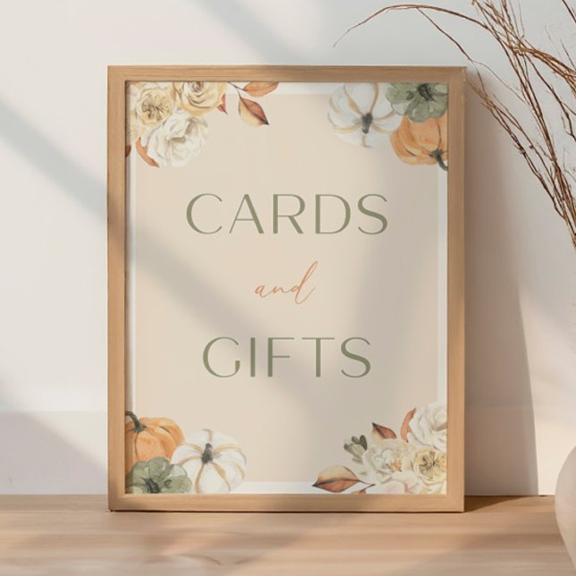 Affiche Carte Baby shower citrouille et signe cadeau (Créateur téléchargé)