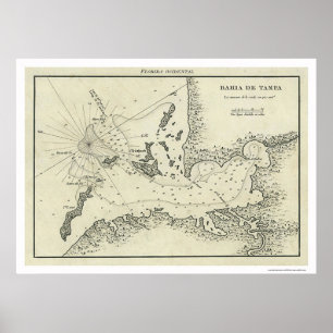 Affiche Carte Bahia De Tampa Floride 1809