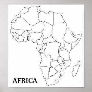 Affiche Carte blanche de l'Afrique