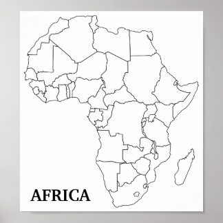 Affiche Carte blanche de l'Afrique