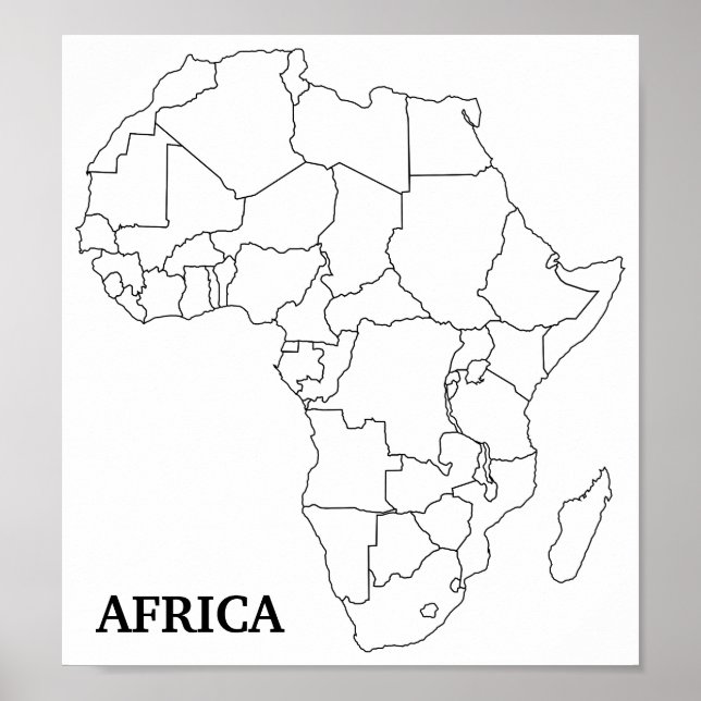 Affiche Carte blanche de l'Afrique (Devant)